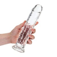 Gelové dildo RealRock Crystal Clear Realistic 9″ růžové