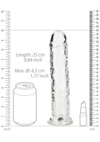 Gelové dildo RealRock Crystal Clear Realistic 9″ růžové