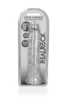 Gélové dildo RealRock Crystal Clear Realistic 9″ fialové