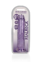 Gélové dildo RealRock Crystal Clear Realistic 9″ modré