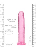 Gelové dildo RealRock Crystal Clear Realistic 9″ průhledné