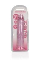 Gelové dildo RealRock Crystal Clear Realistic 9″ růžové