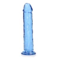 Gelové dildo RealRock Crystal Clear Realistic 9″ modré