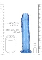 Gelové dildo RealRock Crystal Clear Realistic 9″ růžové