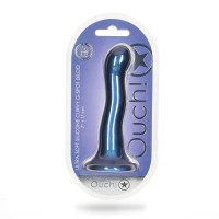 Ouch! Ultra Soft Silicone Curvy G-Spot Dildo 7" Blue