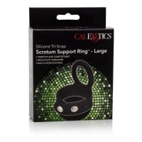 Silikonový erekční kroužek CalExotics Tri-Snap Scrotum Support Ring