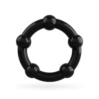 Crushious Triple Bead Ring Set Black