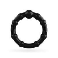 Crushious Triple Bead Ring Set Black