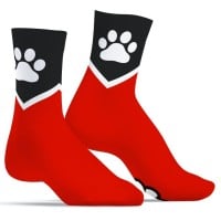 Kinky Puppy Paw Socks Red