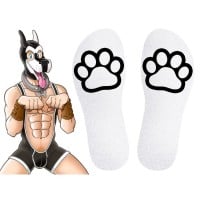 Kinky Puppy Paw Socks White