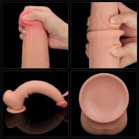 Lovetoy Sliding Skin Cock with Balls 13.5″