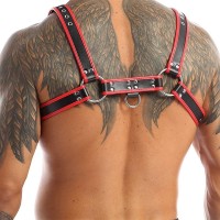 Slave4master Chest Harness Black-Red