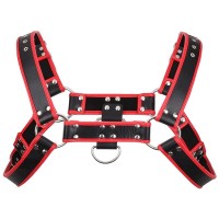 Slave4master Chest Harness Black-Red