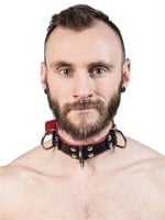 Obojek Mister B Slave Collar 4 D-Rings šedý