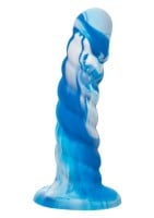 Silikonové dildo CalExotics Twisted Ribbed Probe modré