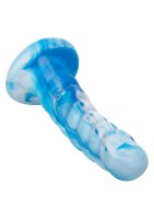 Silikonové dildo CalExotics Twisted Ribbed Probe modré