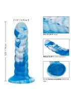Silikonové dildo CalExotics Twisted Ribbed Probe modré