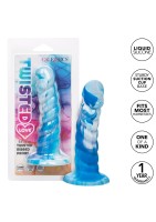 Silikonové dildo CalExotics Twisted Ribbed Probe modré