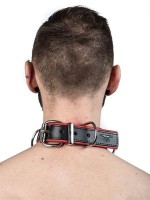 Obojek Mister B Slave Collar 4 D-Rings šedý