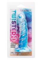 Silikonové dildo CalExotics Twisted Ribbed Probe modré
