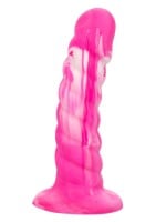 Silikonové dildo CalExotics Twisted Ribbed Probe modré