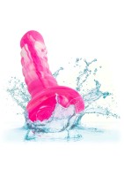 Silikonové dildo CalExotics Twisted Ribbed Probe modré