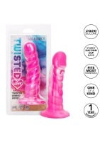 Silikonové dildo CalExotics Twisted Ribbed Probe modré