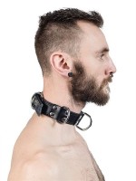 Obojek Mister B Slave Collar 4 D-Rings šedý