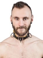 Obojok Mister B Slave Collar 4 D-Rings biely