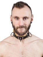Obojek Mister B Slave Collar 4 D-Rings šedý