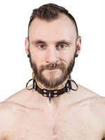 Obojek Mister B Slave Collar 4 D-Rings žlutý