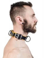 Obojek Mister B Slave Collar 4 D-Rings šedý