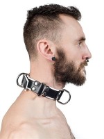 Obojek Mister B Slave Collar 4 D-Rings šedý