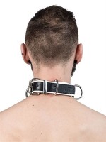 Obojok Mister B Slave Collar 4 D-Rings šedý