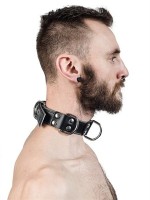 Obojek Mister B Slave Collar 4 D-Rings šedý