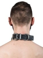 Obojok Mister B Slave Collar 4 D-Rings šedý