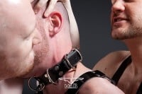 Obojek Mister B Slave Collar 4 D-Rings modrý