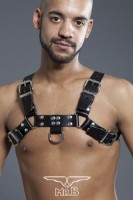 Kožený postroj Mister B Chest Harness Saddle Leather čierny