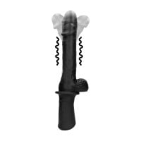 Přirážecí vibrátor Ouch! Handheld Liquid Silicone Vibrating and Thrusting Dildo