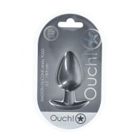 Ouch! Smooth Silicone Anal Plug Large Metallic Blue