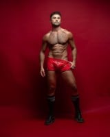 TOF Paris Vinyl Zipped Push Up Boxer Red