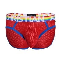 Slipy Andrew Christian Pride Mesh Brief červené