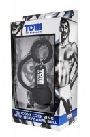 Tom of Finland Silicone Cock Ring with Heavy Anal Ball