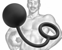 Tom of Finland Silicone Cock Ring with Heavy Anal Ball