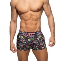 Addicted ADS347 Play Rainbow Swim Shorts Black
