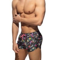 Addicted ADS347 Play Rainbow Swim Shorts Black