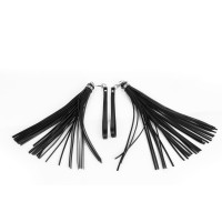 Kožené důtky Whips Primal Bond Double Trouble Flogger černé