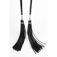 Kožené důtky Whips Primal Bond Double Trouble Flogger černé