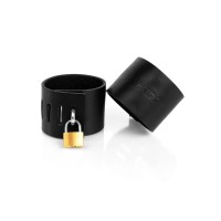 Kožená pouta Whips Primal Bond Cuffs With Padlock Large černá