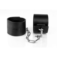 Kožená pouta Whips Primal Bond Cuffs With Padlock Large černá